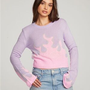 Chaser Flame Sweater in Digital Lavender and Pink NWT